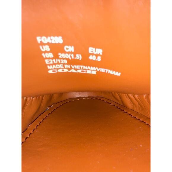 COACH Women’s Moira Loafer in Signature Jacquard Khaki/ Saddle Brown Size 10 - Picture 7 of 8